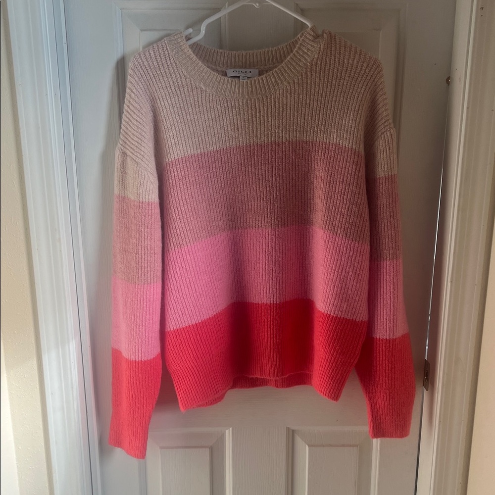 Mango Women's Colorblock Sweater - Cream& pink